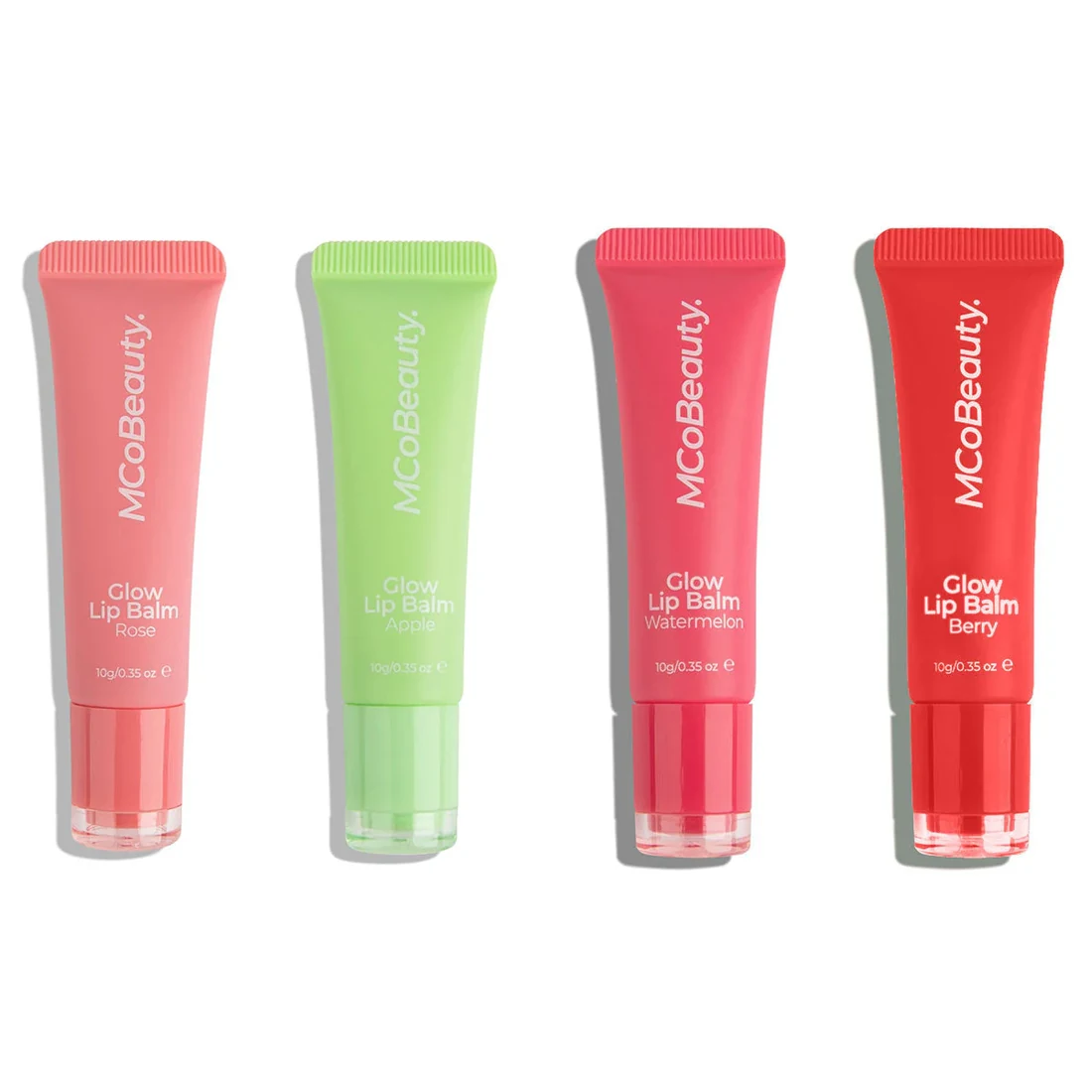 MCoBeauty lip balm range in four shades
