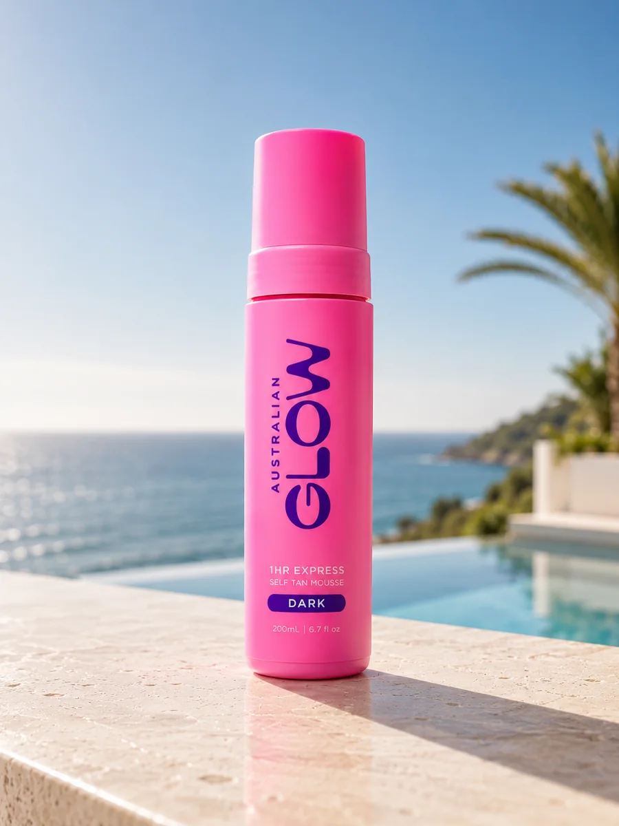 Australian Glow 1HR Express Dark Self Tan Mousse, GLOW's #1 self-tan pick for Australia 2026