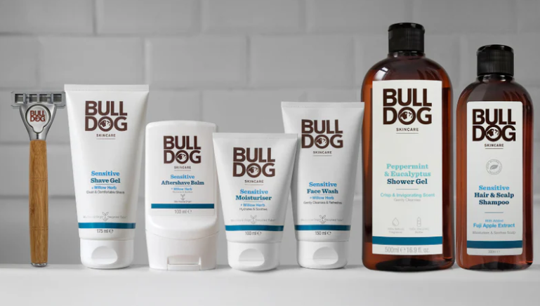 Bulldog Sensitive and Peppermint & Eucalyptus range, full bathroom shelf
