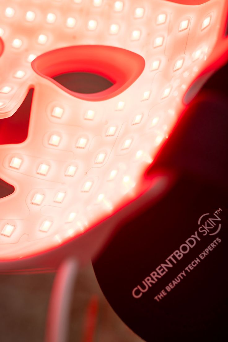 CurrentBody Skin LED Mask macro detail, the clinical-grade silicone-housed diode array