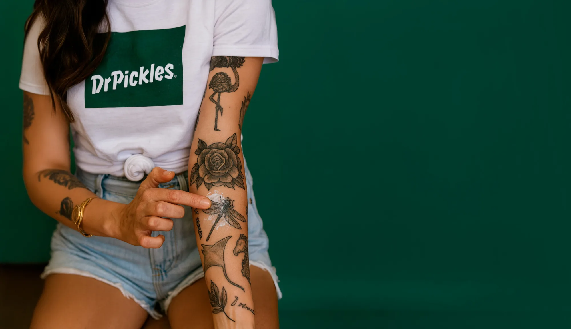 Dr Pickles applied to fresh tattoo sleeve