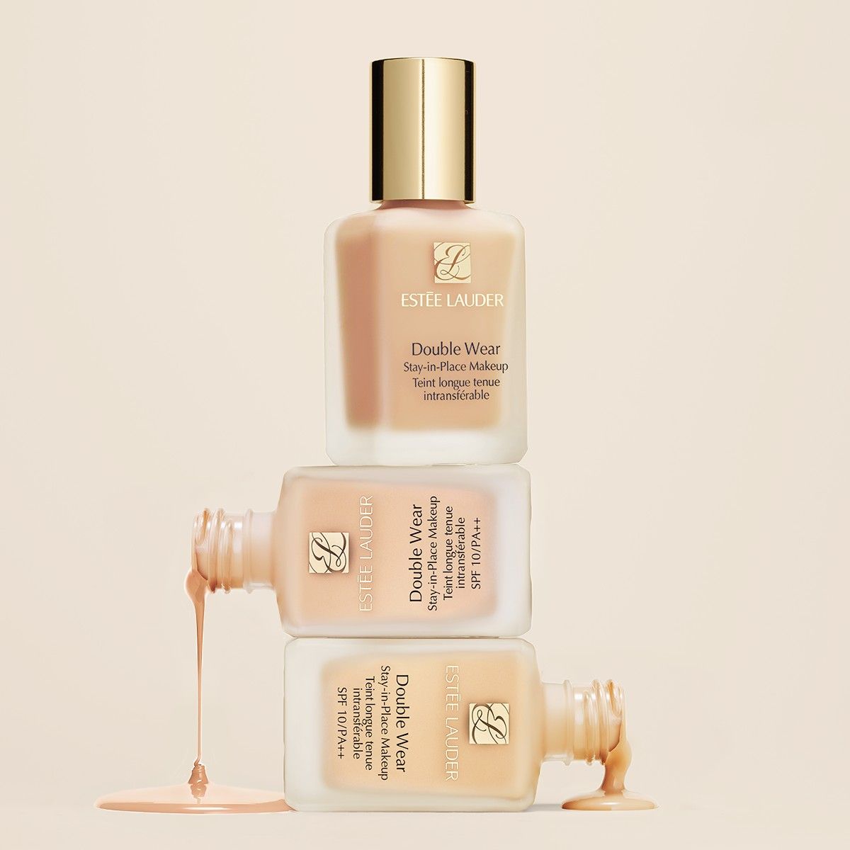 Estée Lauder Double Wear Stay-In-Place Foundation stacked bottles