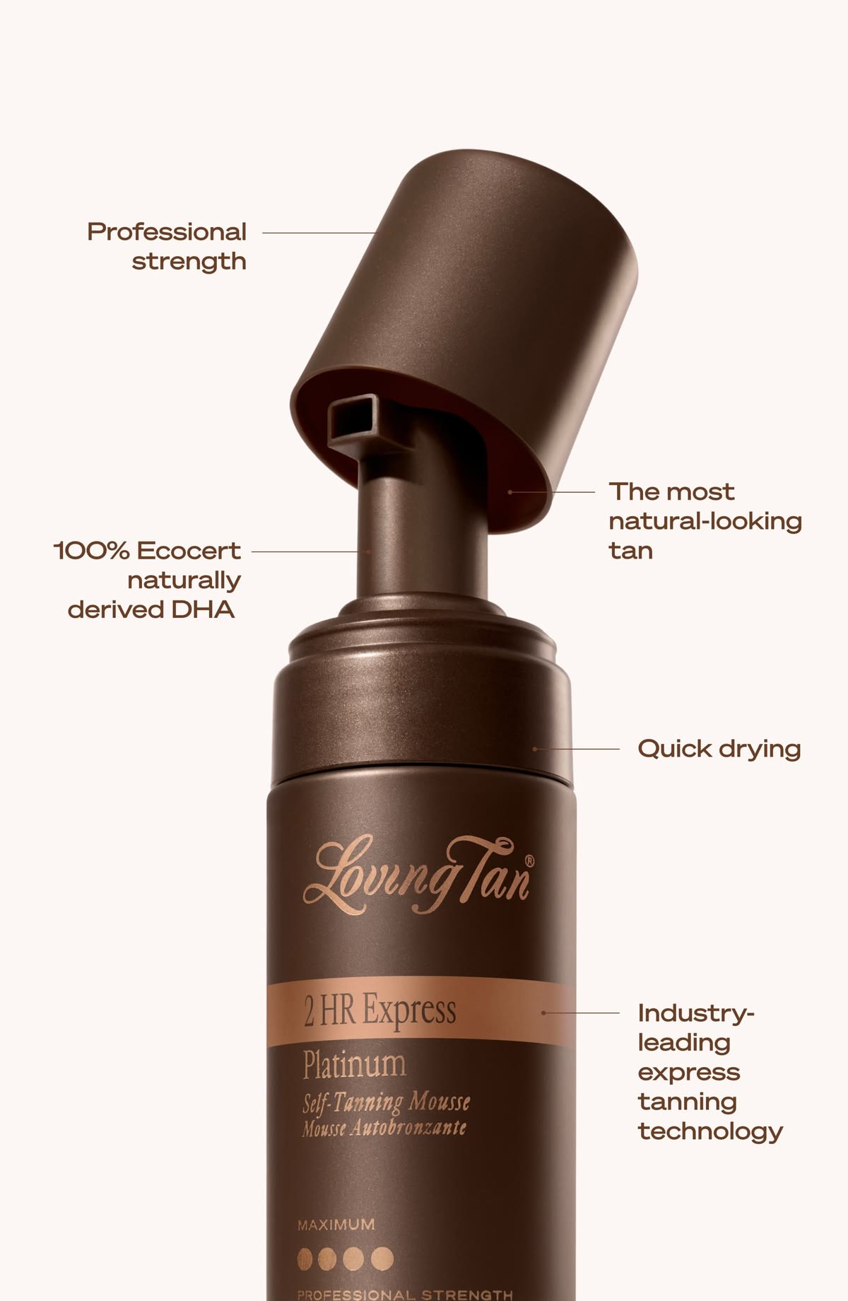 Loving Tan Radiance Bronzing Drops, pipette on warm gradient
