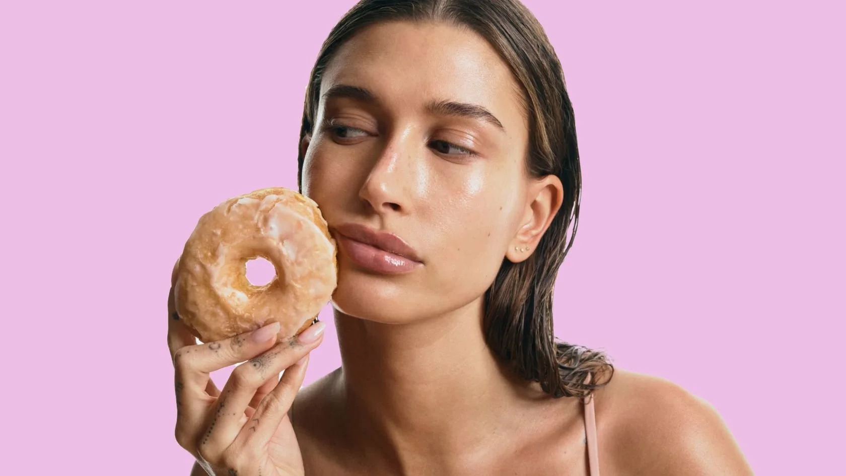 Hailey Bieber donut campaign for rhode
