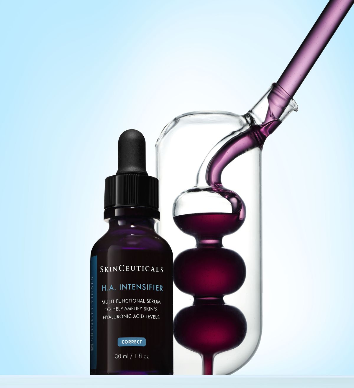 SkinCeuticals H.A. Intensifier with laboratory glassware