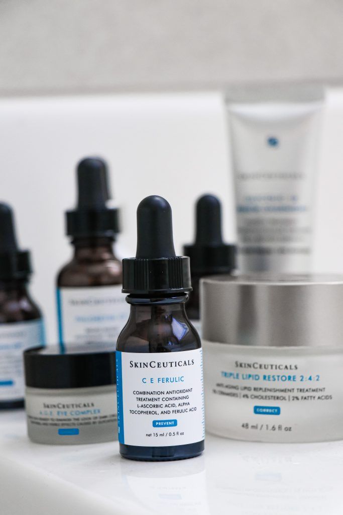 SkinCeuticals full range on shelf, editorial still