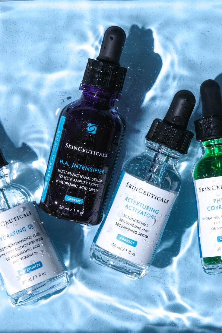 SkinCeuticals serum range, underwater flatlay