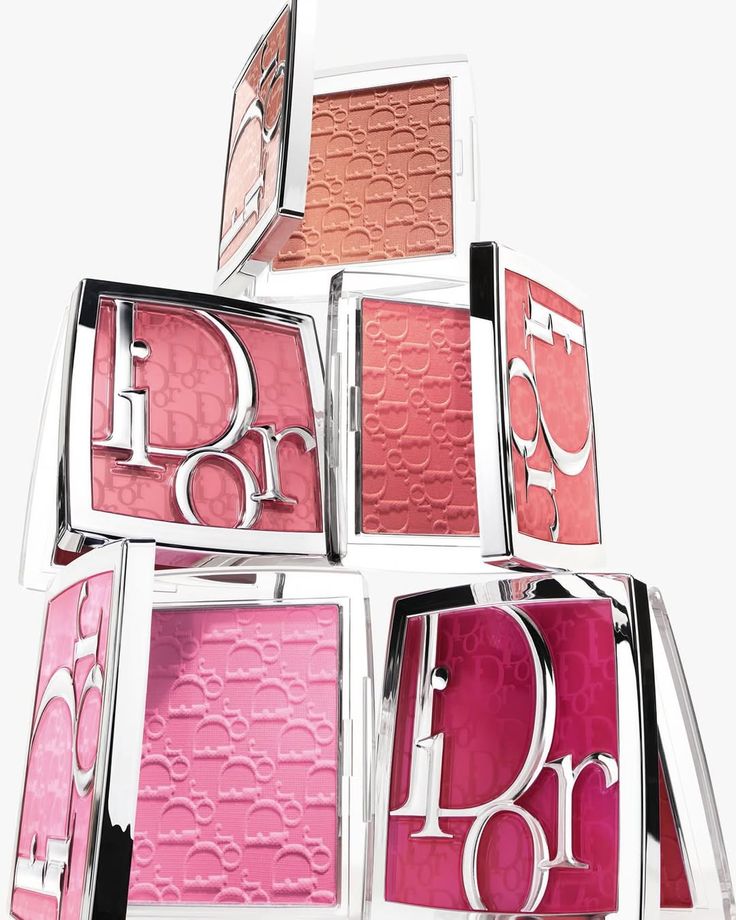 Dior Backstage Rosy Glow blush stacked tower, monogrammed pans in pink, fuchsia and coral
