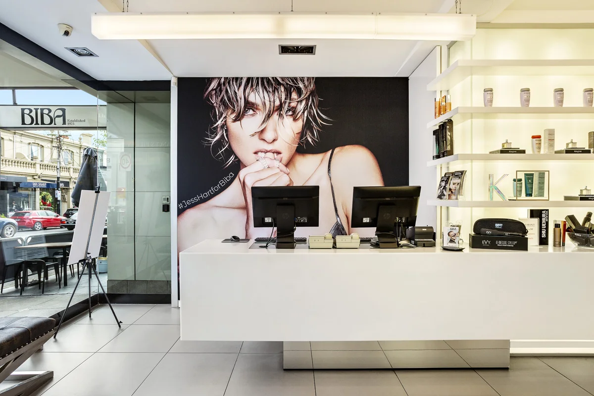 Biba Salons, arched mirror interior