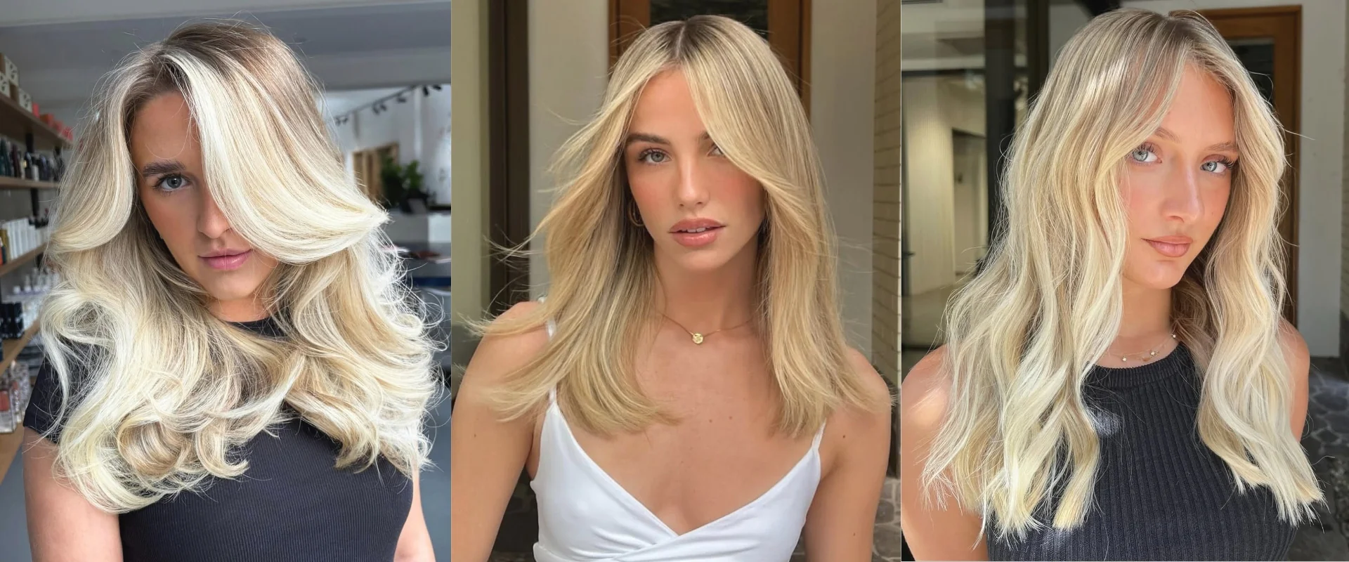 EdwardsAndCo signature blonde lived-in colour and waves triptych