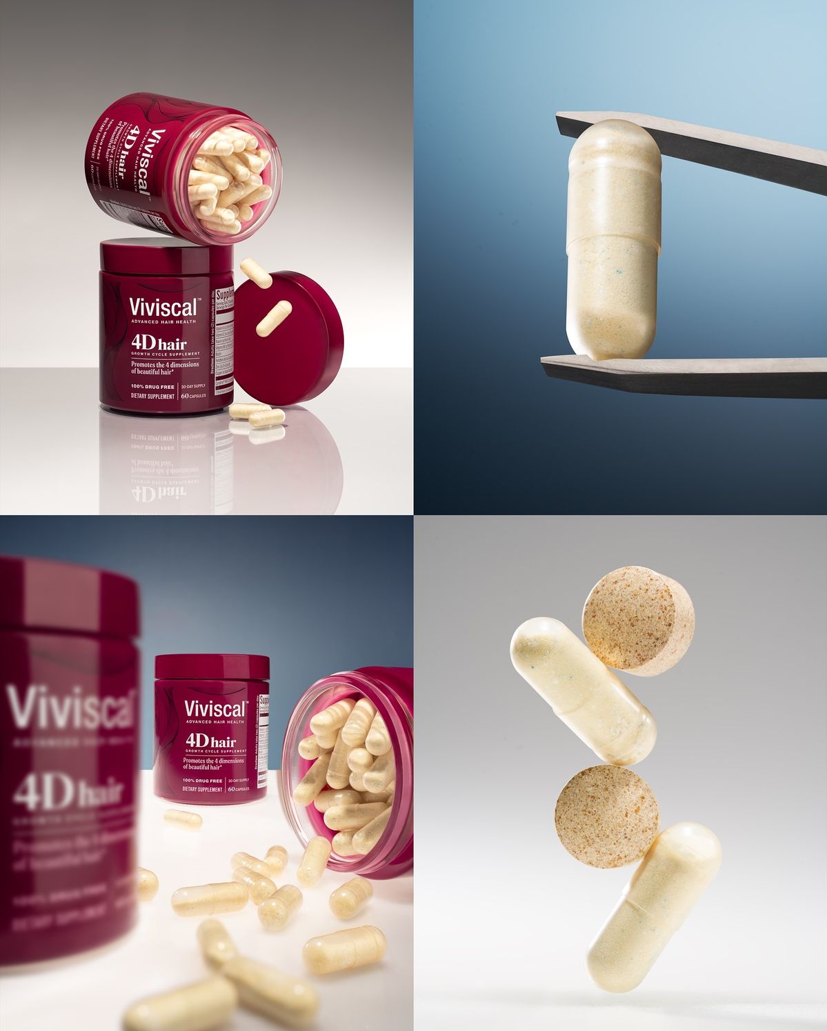 Supplements editorial, hair vitamin range still life