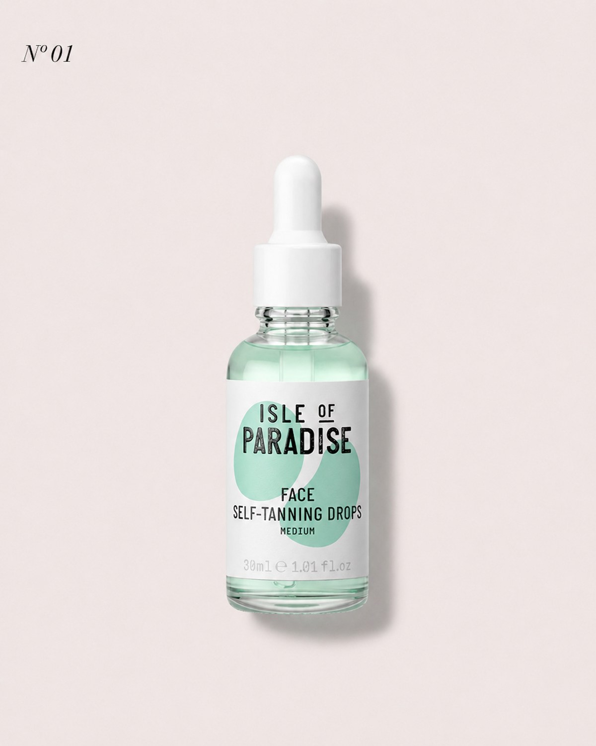 Isle of Paradise Self-Tanning Drops, colour-corrected peach, green, violet shades