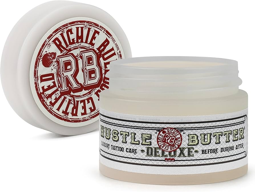 Hustle Butter Deluxe Original tattoo balm, shea and mango butter base, vegan US import